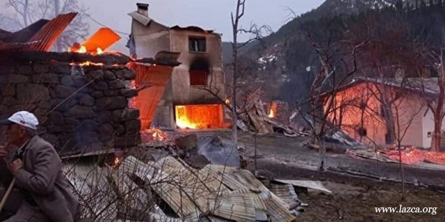 Artvin'de 6 ev yandı 1 ölü, 1 kayıp var