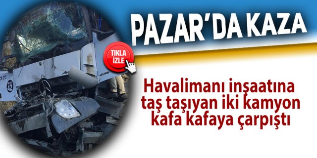 Pazar'da havalimanı inşaatında kaza: 2 yaralı