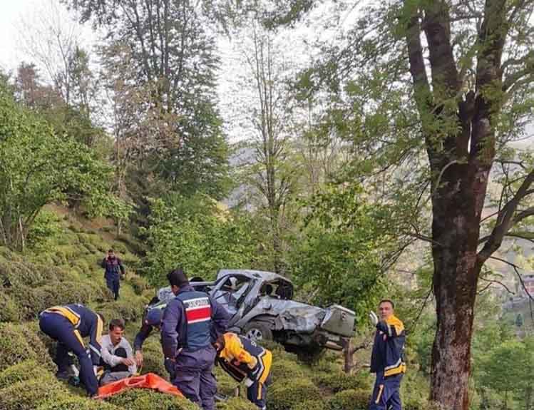 Artvin'de kamyonet çay bahçesine yuvarlandı: 1 ölü, 3 yaralı